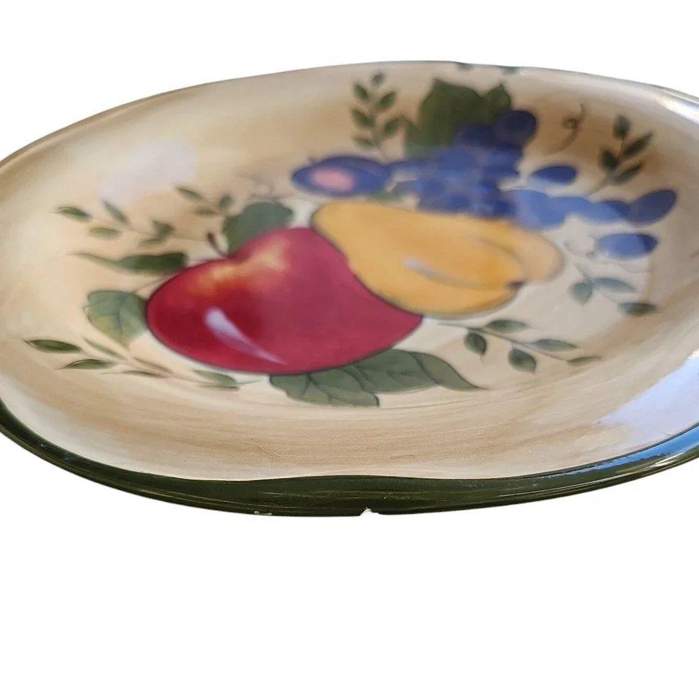 Home Trends Granada Dinner Plates Set of 6 Fruit Design Scalloped Edge Reti 2006